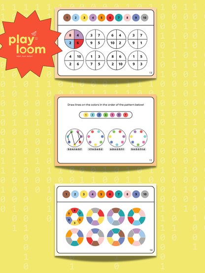 Kids printable loop and sequence worksheet for early coding skills