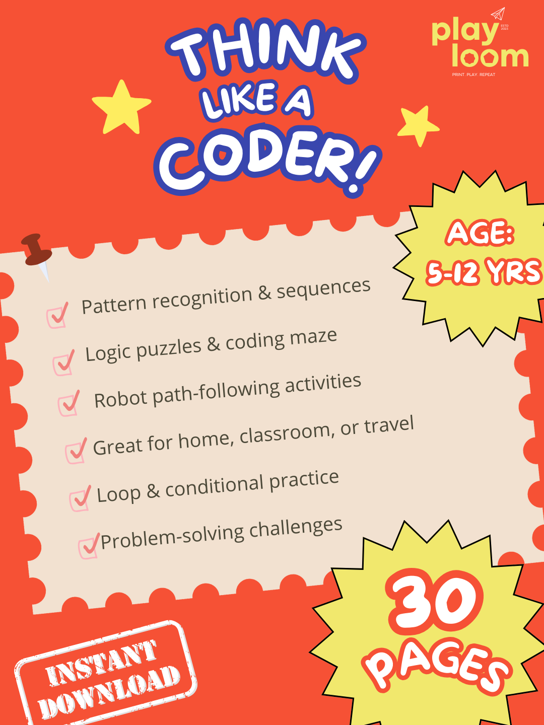 Code quest tracing activity with conditionals – digital download for home learning