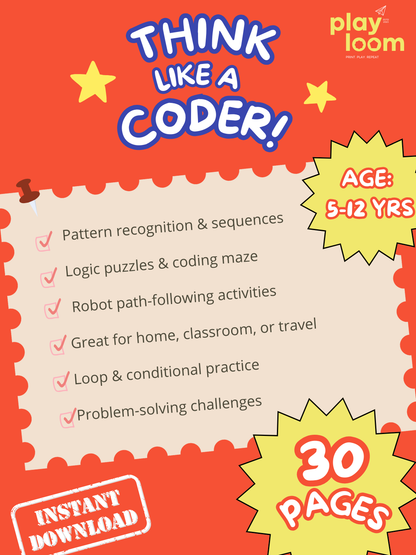 Code quest tracing activity with conditionals – digital download for home learning